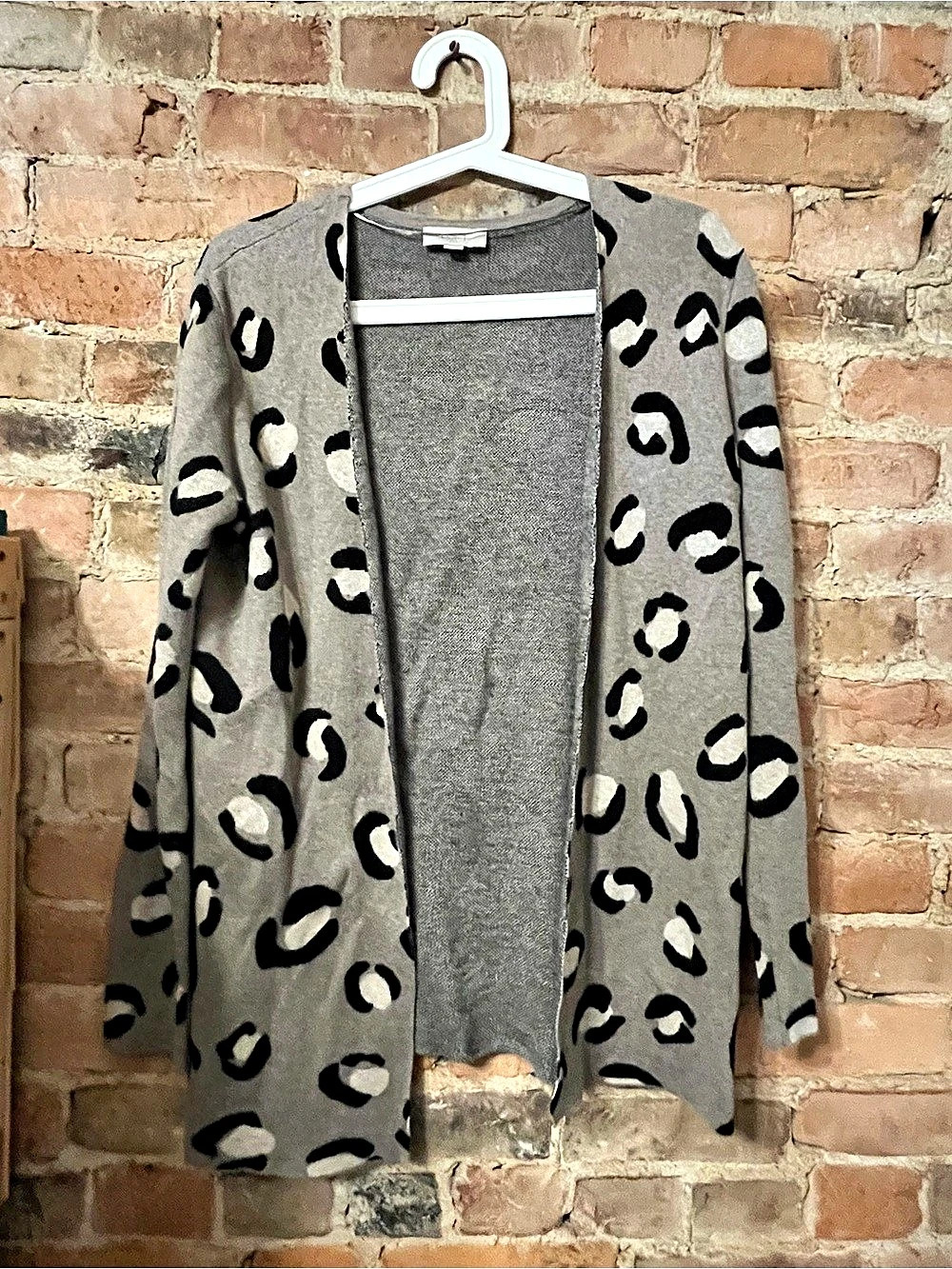 LOFT Animal Print Cardigan in Soft Brown & Black Size XS Fall